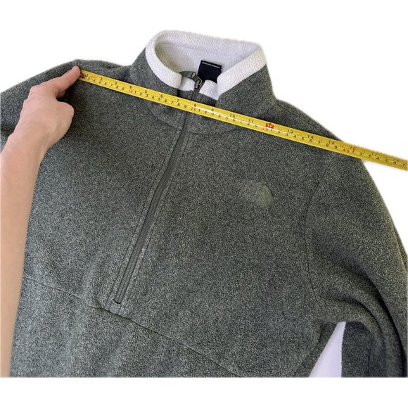 The North Face Lower Cliffs Pullover Fleece Womens Half Zip Heather Green M - Picture 7 of 9
